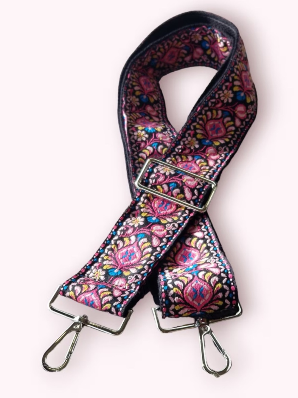 Crossbody Guitar style Floral Woven Purse Strap